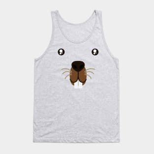 Groundhog Day Beaver Cute Animal Face Costume Tank Top